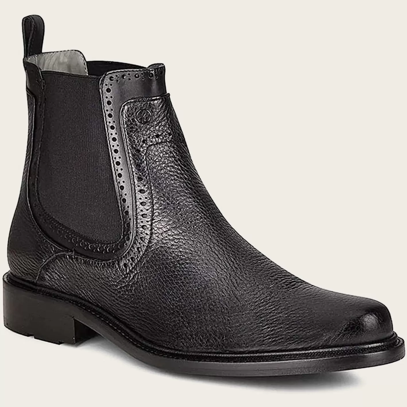 Cuadra Black Deer Leather Chelsea Boots By Franco Flash Sale