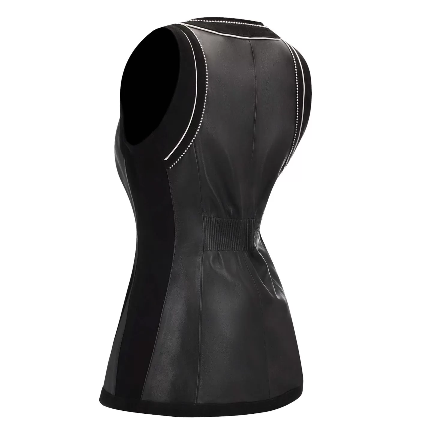 Cuadra Black Leather Long Vest Clearance