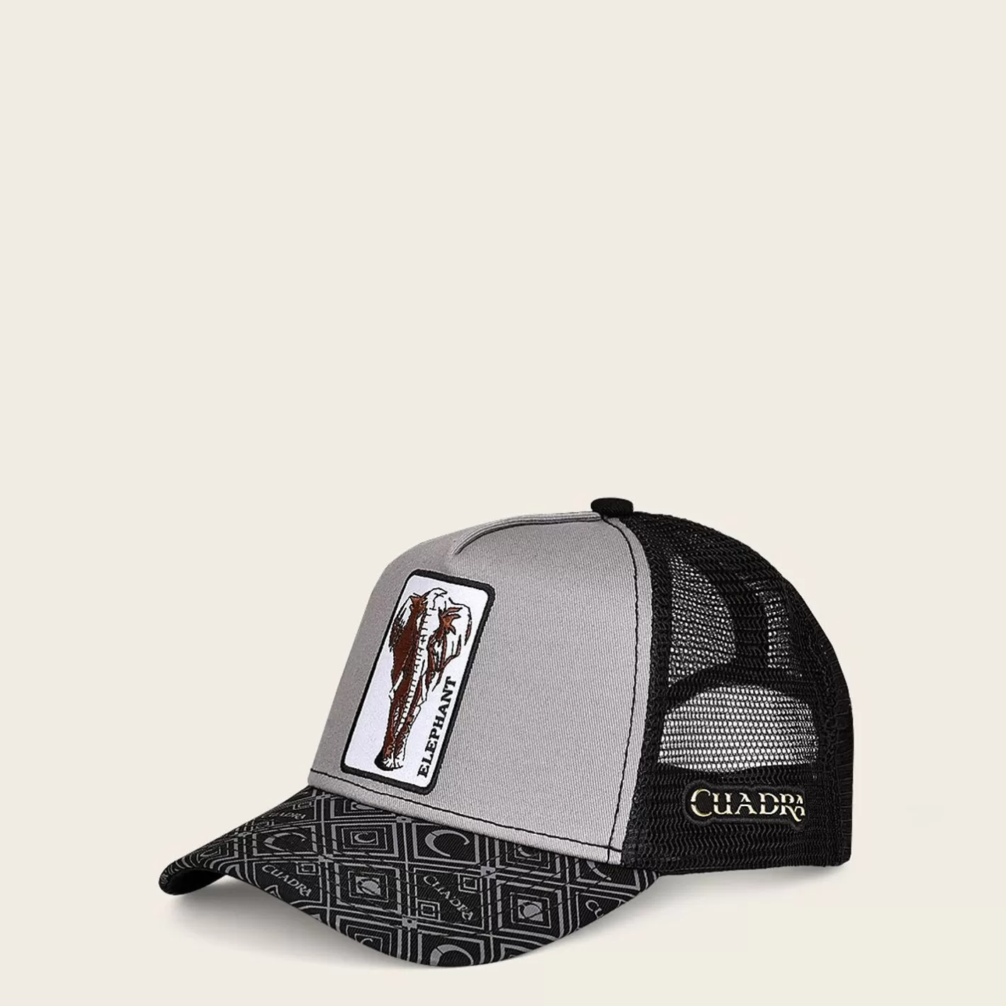 Cuadra Black Snapback Cap With Elephant Patch Online