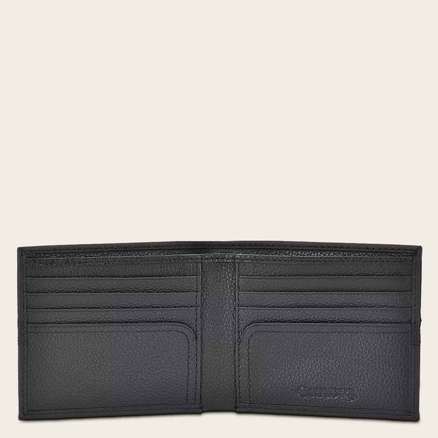 Cuadra Contrasting Leather Strap Black Leather Wallet Store