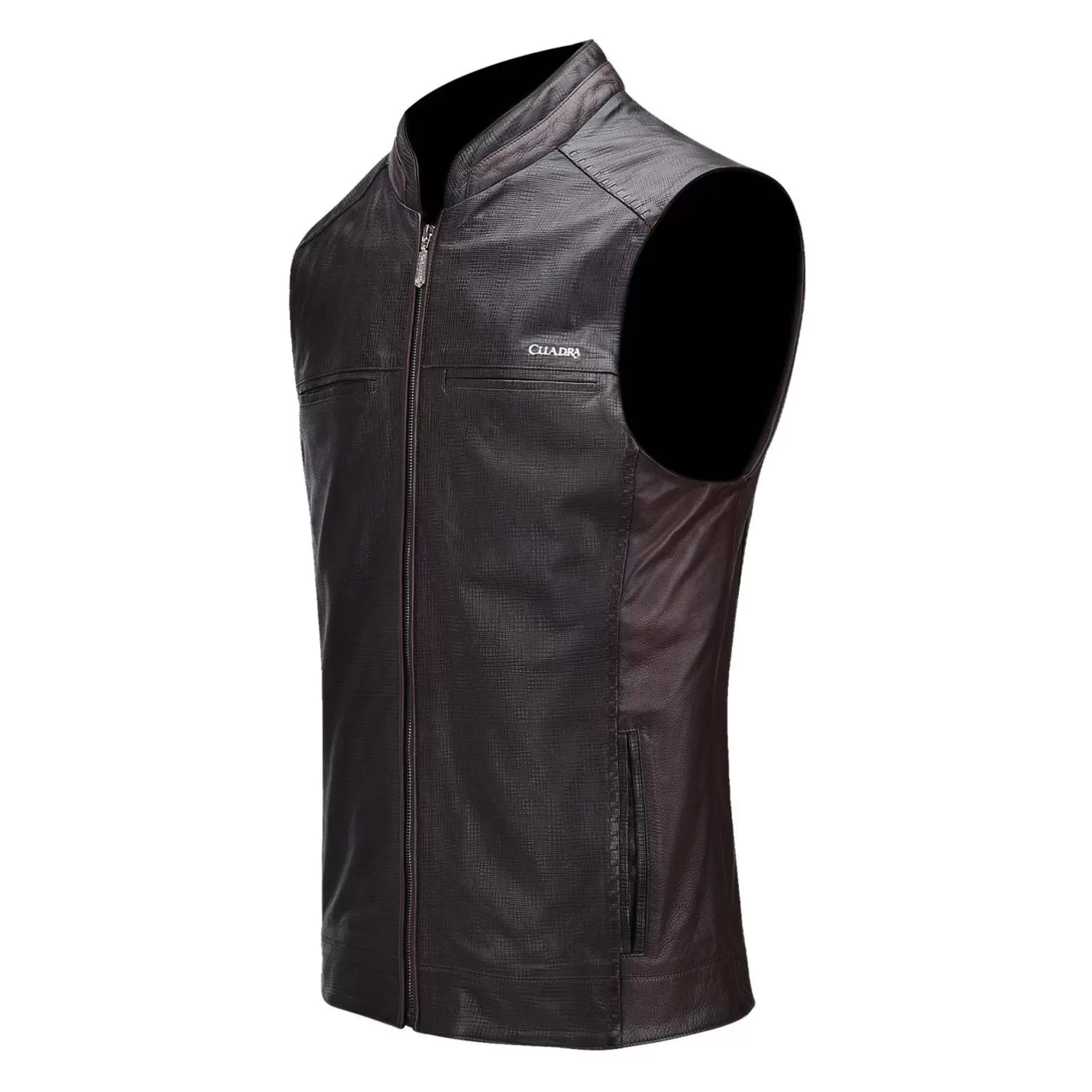 Cuadra Engraved And Elegant Brown Leather Vest Flash Sale