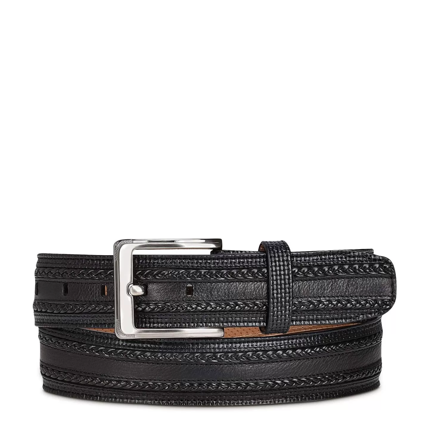Cuadra Engraved Black Dress Leather Belt Online