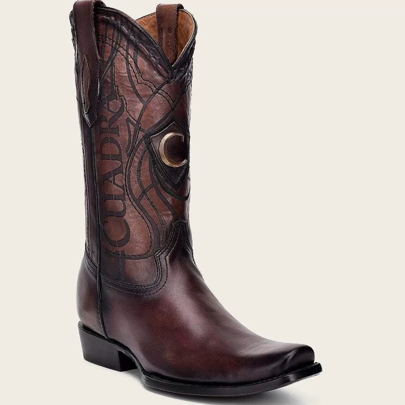 Cuadra Engraved Brown Leather Western Boot Best