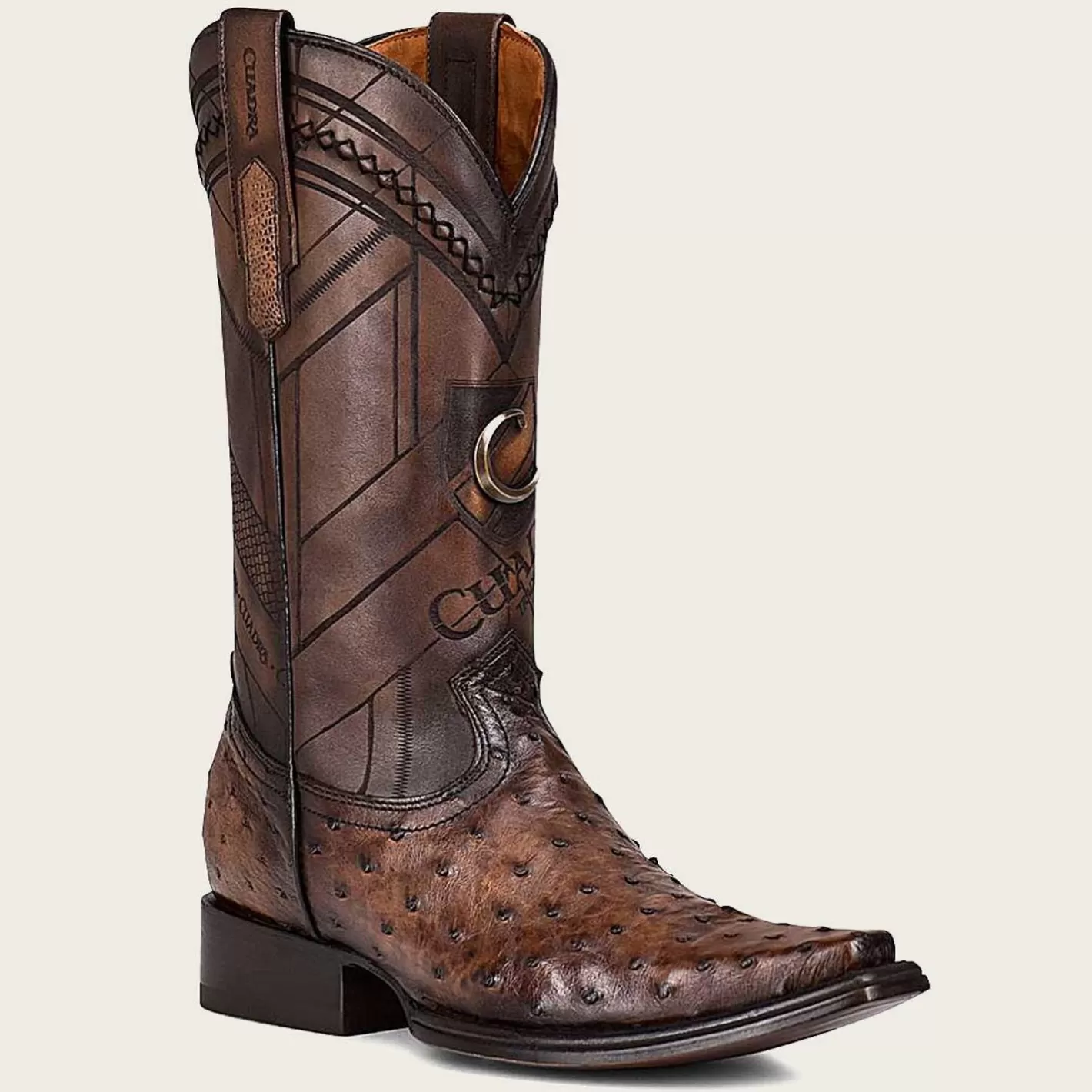Cuadra Engraved Dark Brown Leather Boot Best Sale