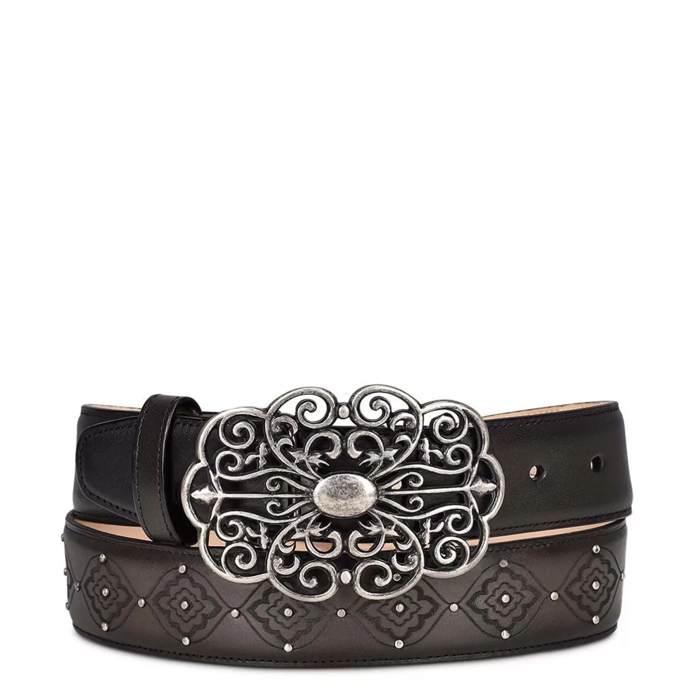 Cuadra Engraved Oxford Leather Belt New