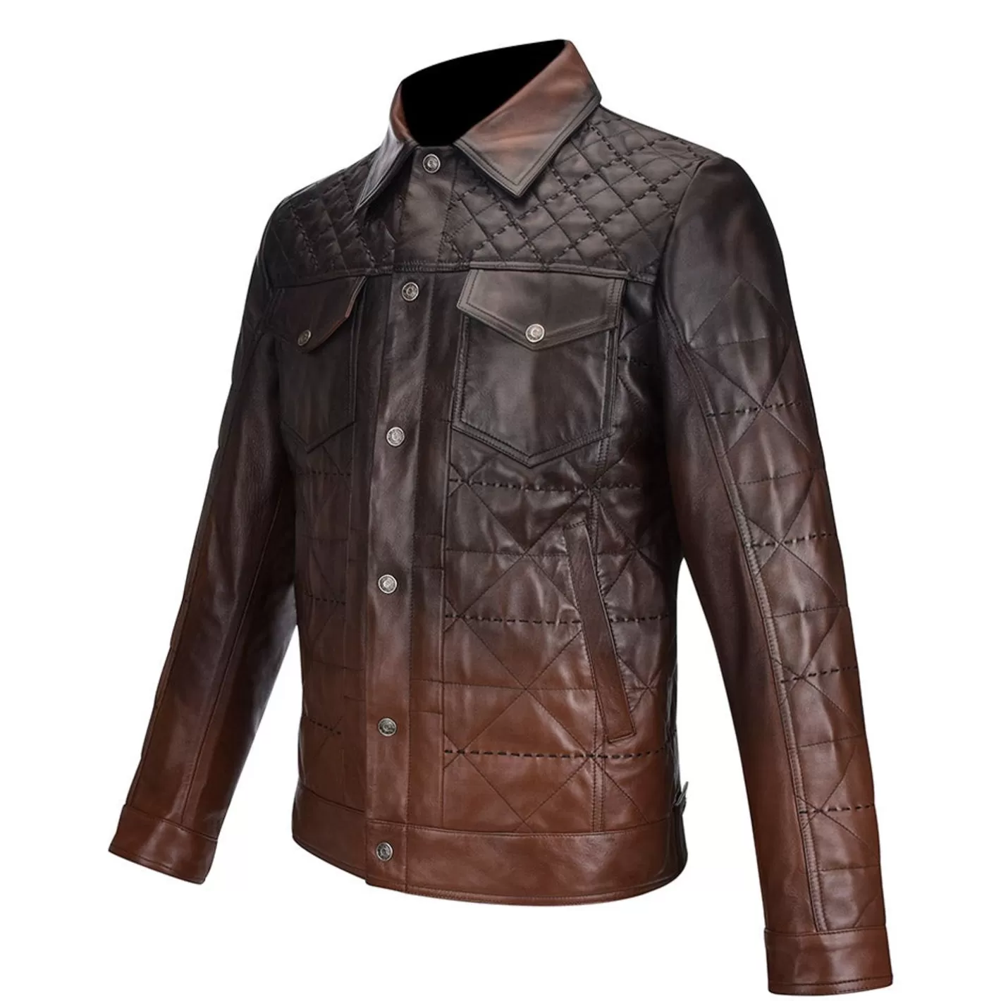 Cuadra Faded Brown Leather Jacket New